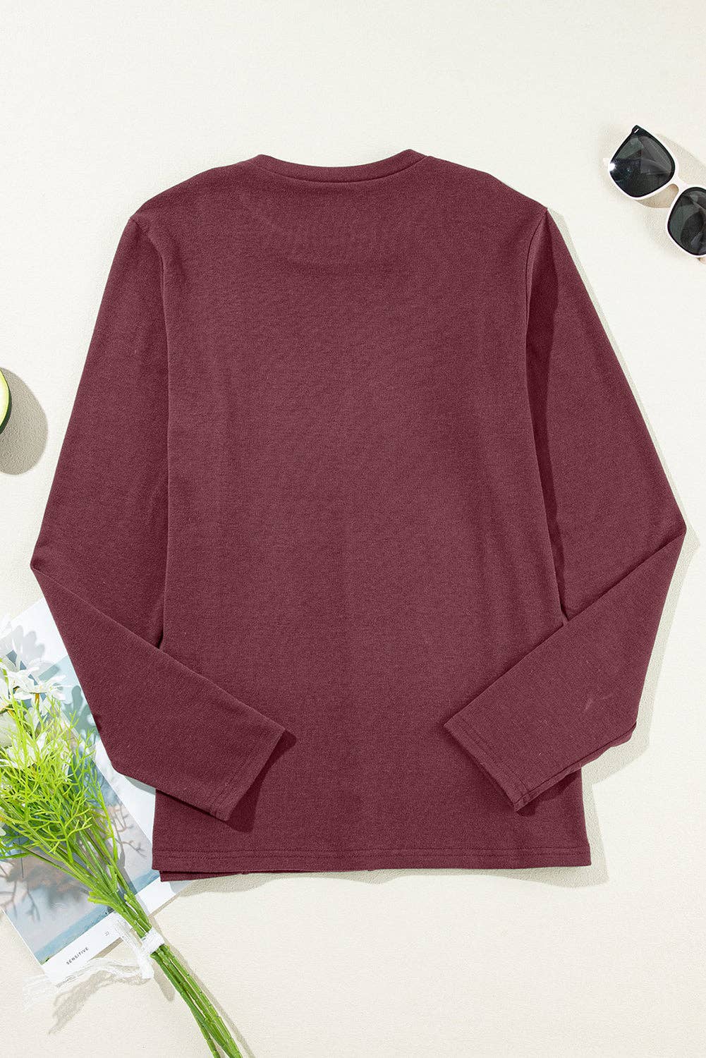 FASHION BLVD - Wholesale Knit Top - Women's - FB Solid Reverse Seam Crew Neck Long Sleeve Top4