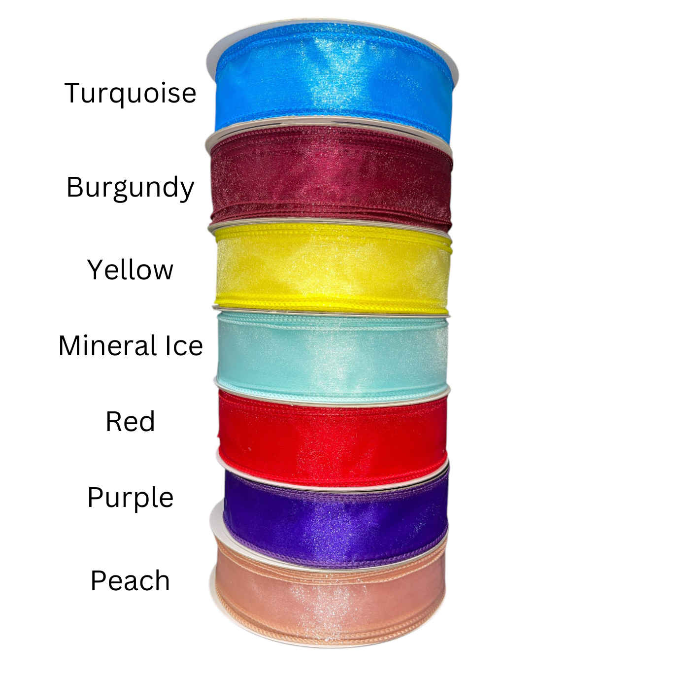 Thompson Wholesale - Wholesale Ribbon - Gift Wrapping - Sheer Organza 1.5" Wired Ribbon Customizable (10 PK)3