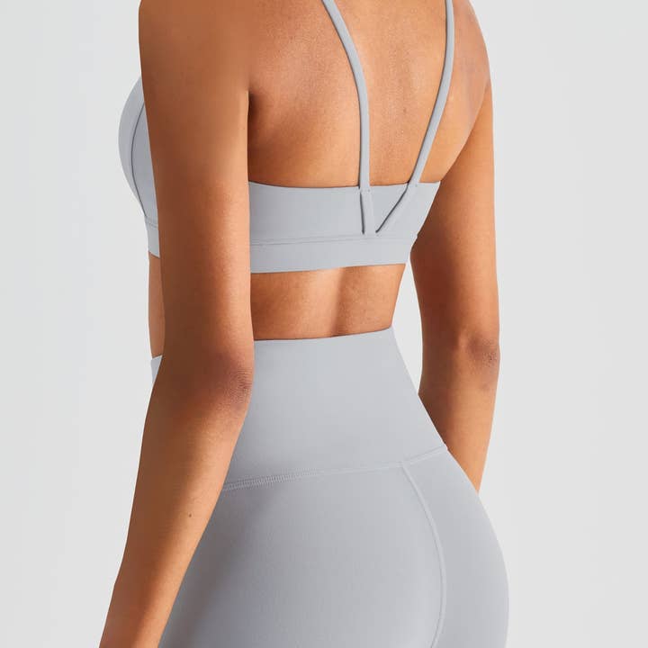 Soft Buttery Thin Back Strap Fitness Sports Bra for wholesale by Active by Anna-Kaci