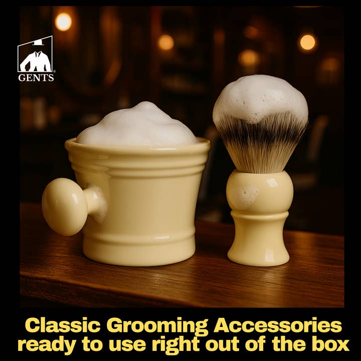 GENTS FINE GROOMING PRODUCTS - Wholesale Shaving Set/Kit - Men's - GBS 3 Piece Mug, brush and Shaving soap Set4