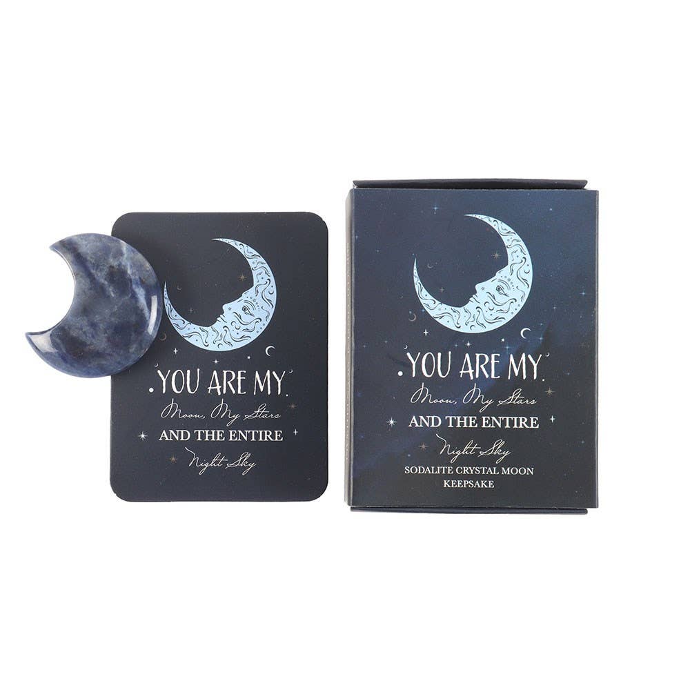 WONDER IMPORTS AUSTRALIA - Wholesale Spiritual stone/crystal - Sodalite Crystal Moon Keepsake Stone in a Box1