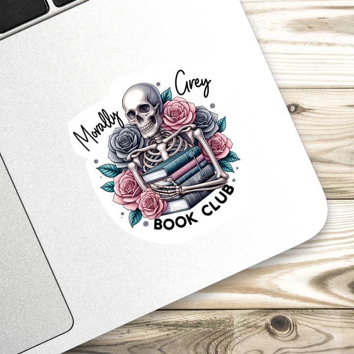 Morally Grey Book Club Sticker for wholesale by Full Moon Arts & More