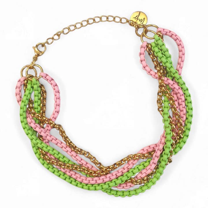 Roland – Pulsera de cadenas de colores entrelazadas para venta al por mayor de matins parisiens