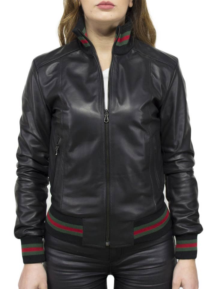 Bomber donna in vera pelle nappa artigianale edizione specia per la vendita all'ingrosso da parte di Michelangelo srls