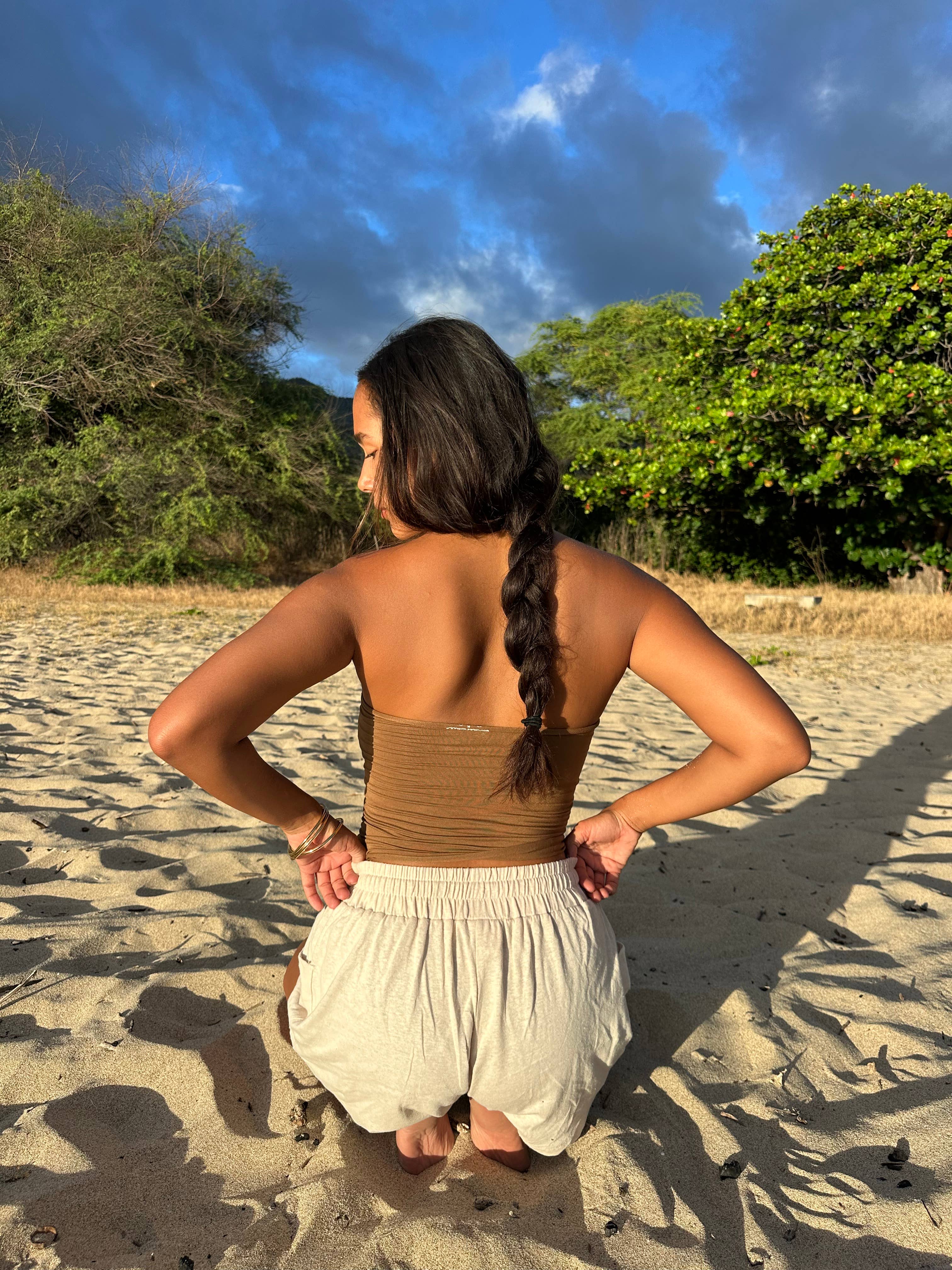 Gardenbelle Shop - Wholesale Shorts - Women's - Organic Hemp Boho Shorts, Slouchy Natural Shorts3