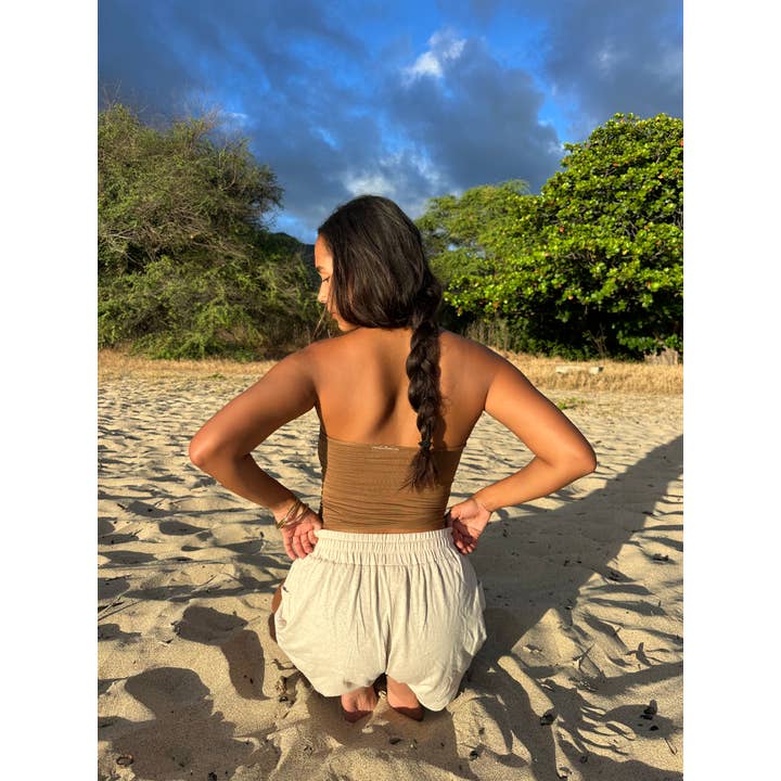 Gardenbelle Shop - Wholesale Shorts - Women's - Organic Hemp Boho Shorts, Slouchy Natural Shorts3