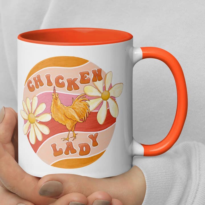 Groovy Kylling Lady krus for engroshandel hos Painted Peony Art