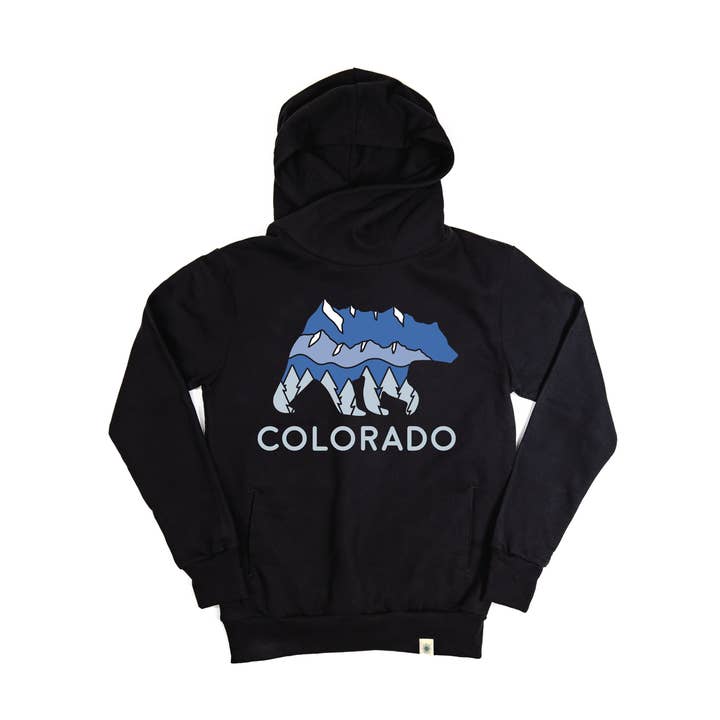 Jagged Bear Black Cowl Neck Hoodie for wholesale by Snow Business USA