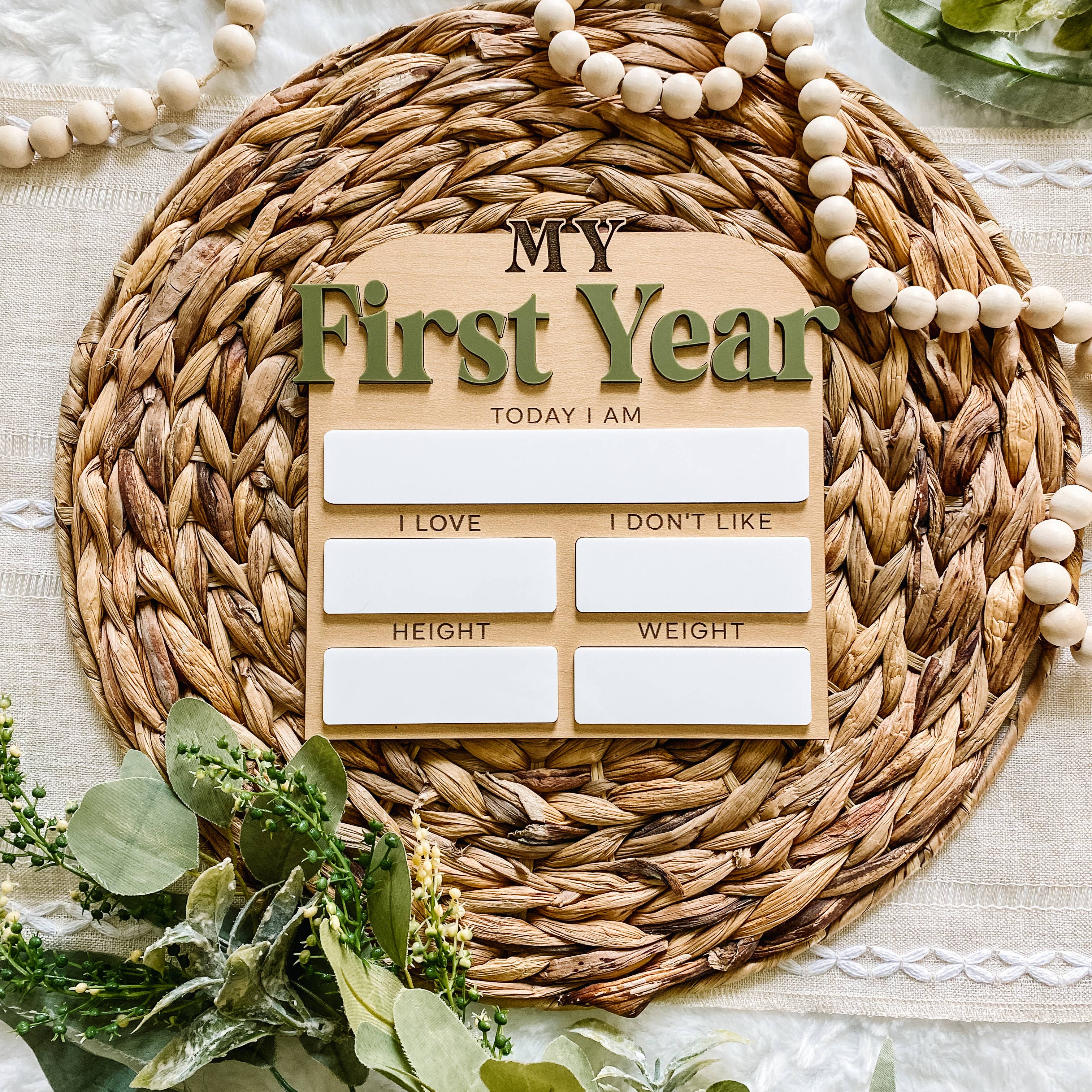 Claire and Bella - Vente Illustration événement/souvenir - Enfant et bébé - Tableau des statistiques mensuelles des jalons de la première année9