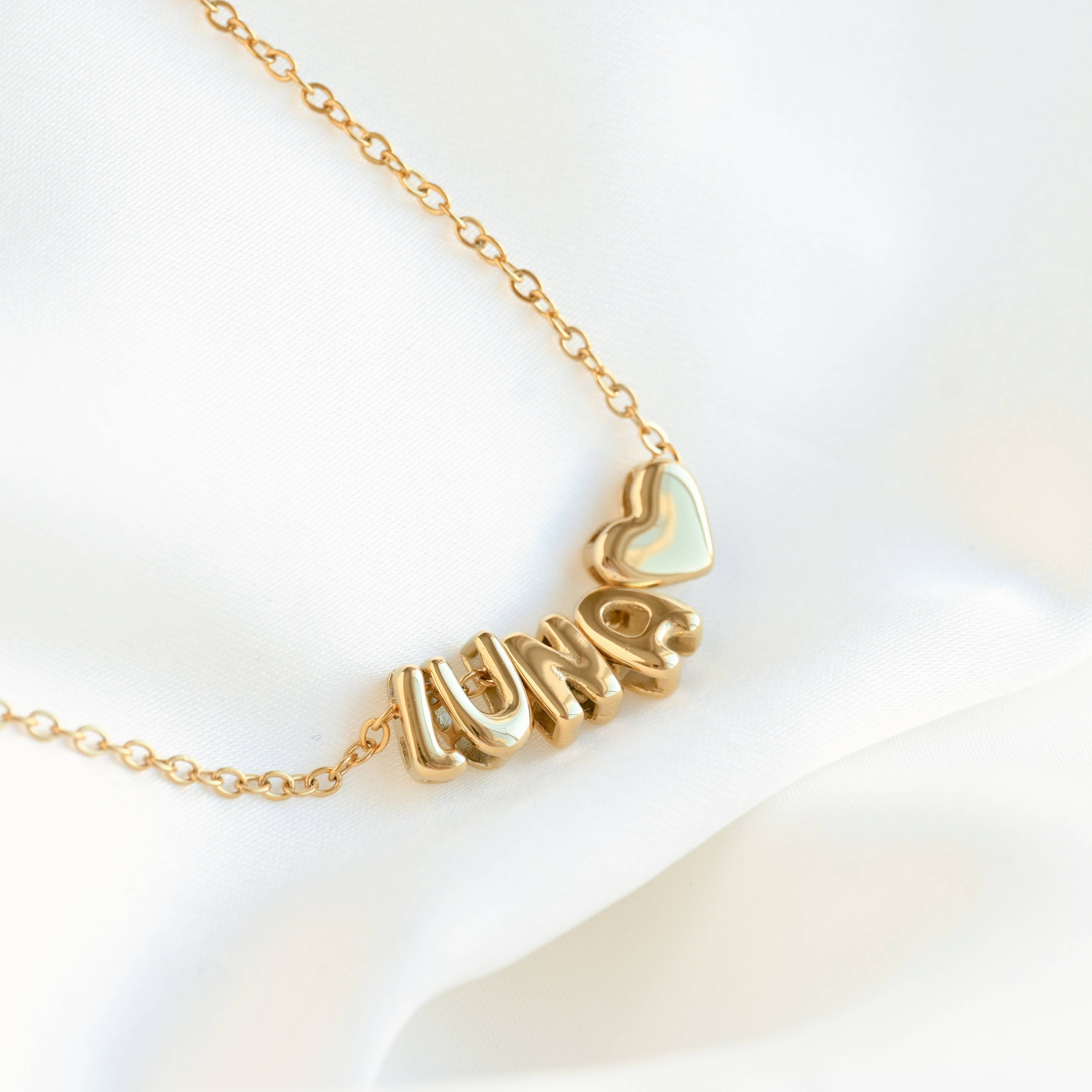 Blueyejewelry - Vendita all'ingrosso Collana con ciondolo/pendaglio - Collana Personalizzata con Nome a Lettere Gonfiate Piccole13