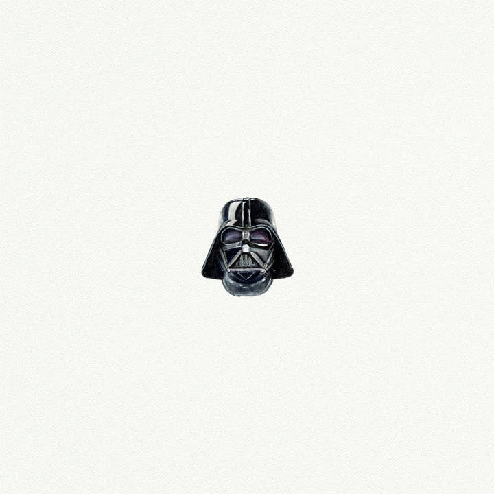 Karen Libecap Tiny Paintings - Wholesale Art Print - Darth Vader Helmet Star Wars Miniature Watercolor Painting - Art Print1