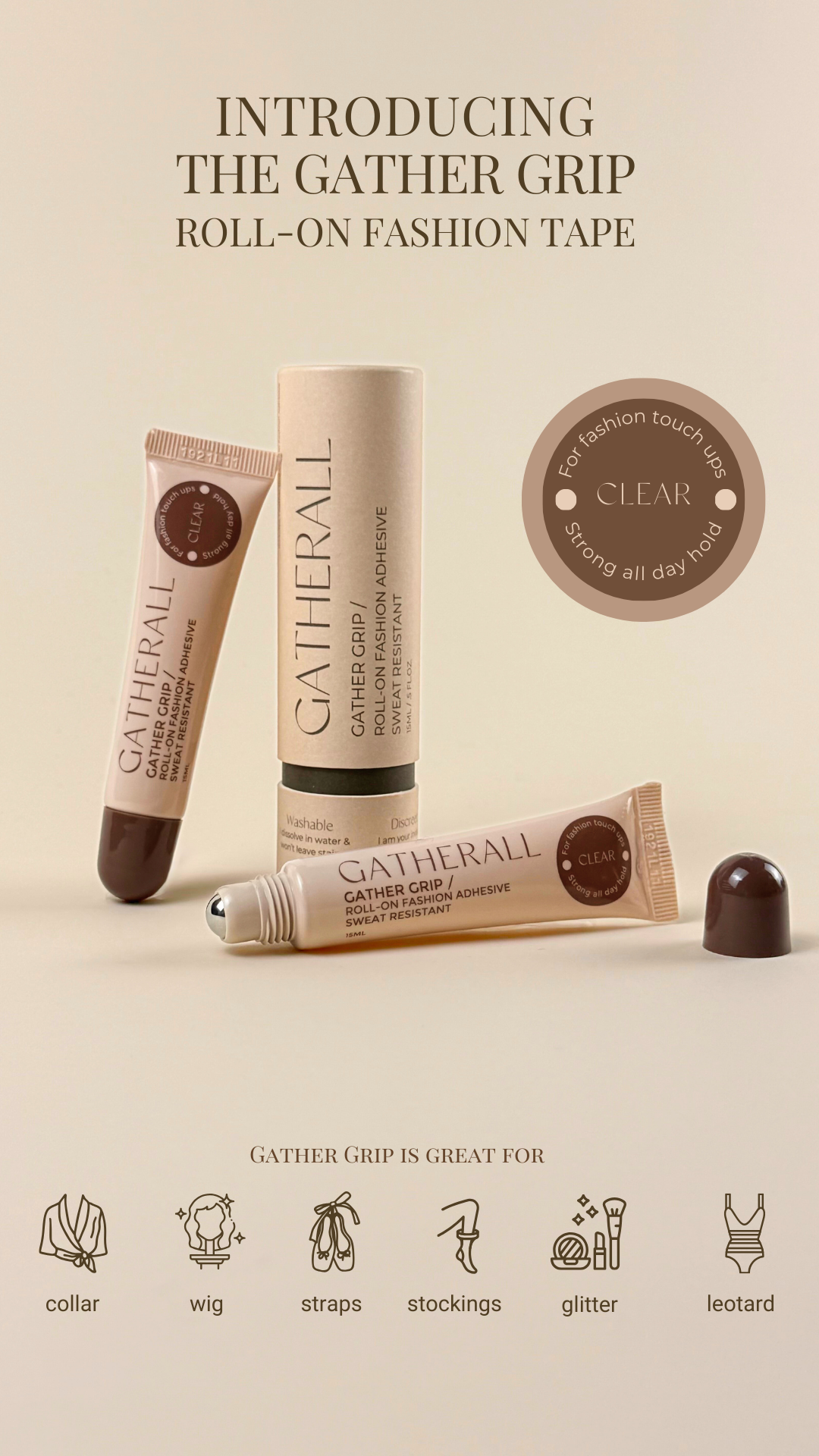 GATHERALL – wholesale Lingerie Set – women's – Gather Grip Roll-On Fashion Adhesive2