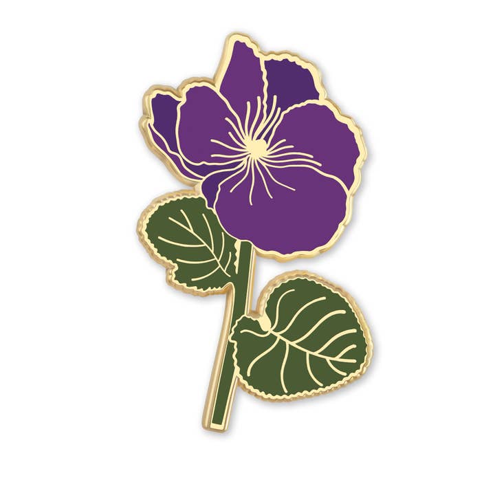 Plant Scouts - Wholesale Lapel Pin/Button - Violet Flower Enamel Pin | February Birth Month Flower