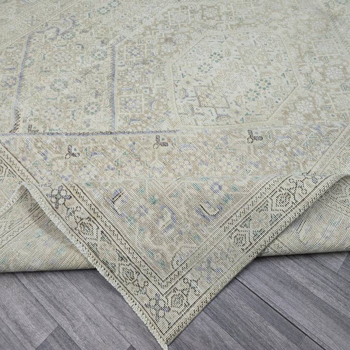 9x13 Hand-Knotted Wool Oushak Rug: Oversize Vintage Turkish Area Rug for wholesale by MesopotamiaRugs