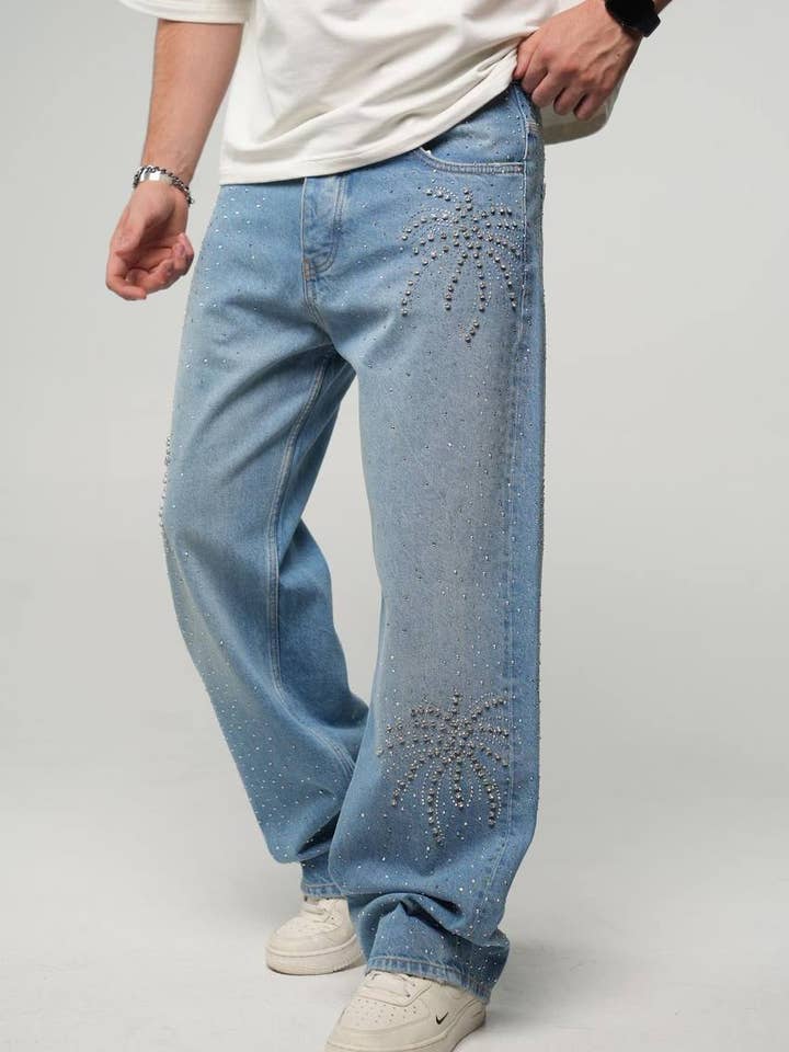 Baggy Wash Full Stoned Palm Denim Jean for wholesale by PremiumDenim