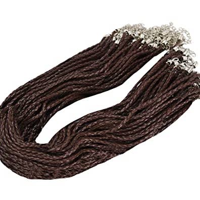 Mandala Crafts - Wholesale Craft supplies - Mandala Crafts Braided Leather Necklace Cord with Clasp Bulk 60 PCs - Necklace String for Jewelry Making Supplies 18 in Leather String Cord Necklace Cords for Pendants Bracelet