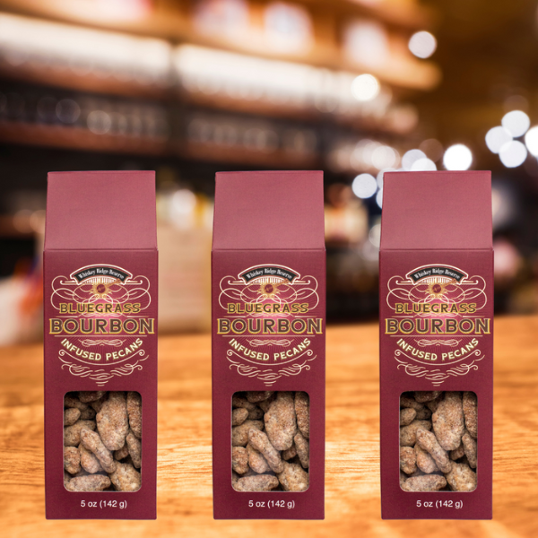 Damn, Man Snacks - Wholesale Nuts - Bluegrass Original Bourbon Pecans 5 oz. Box Whiskey Infused1
