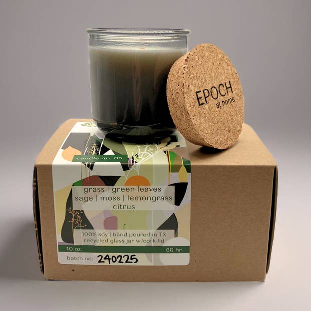 #05 Grass, Green Leaves, Sage Soy Candle in Recycled Vessel for wholesale by EPOCH at home