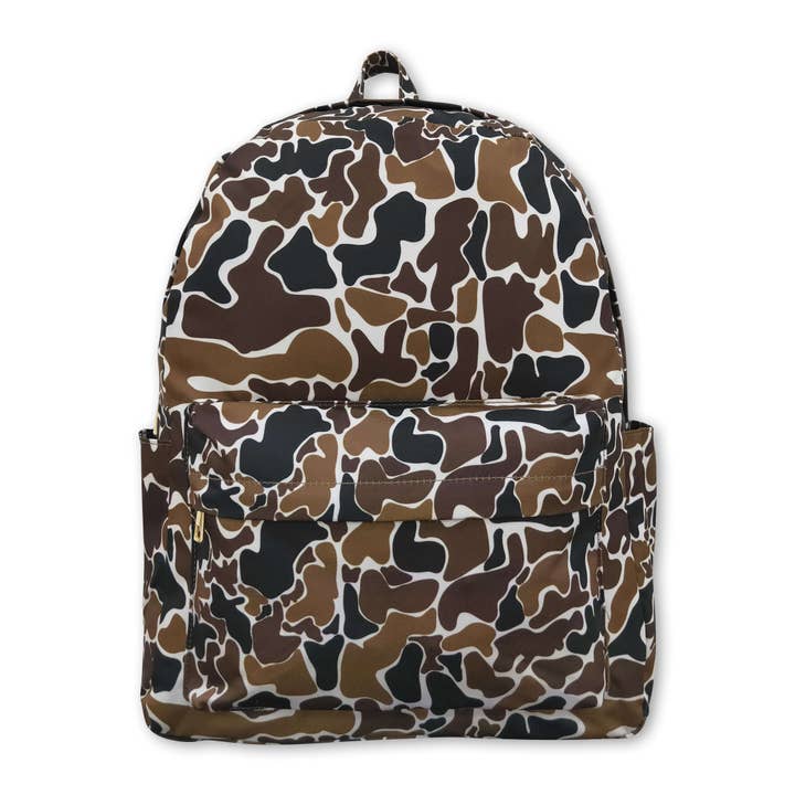 Brown camo hunting kids boys backpack for wholesale by Yawoo Garments