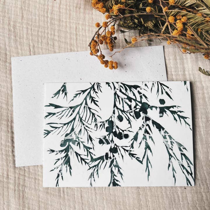 Winter branches Christmas card for wholesale by Verity Burton