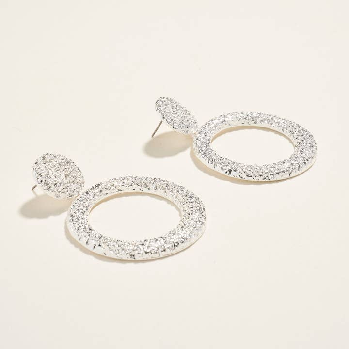 Designature New York - Wholesale Dangle Earrings - Textured Metal Round Circle Post Earrings Jewelry5