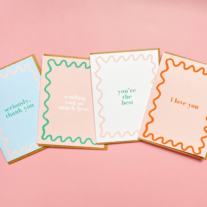 All My Love Stationery – wholesale Stationery/notecard set – Entire Squiggle Card Collection