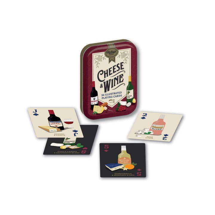 Chronicle Books - Wholesale Playing Cards - Cheese and Wine Playing Cards CDU of 6