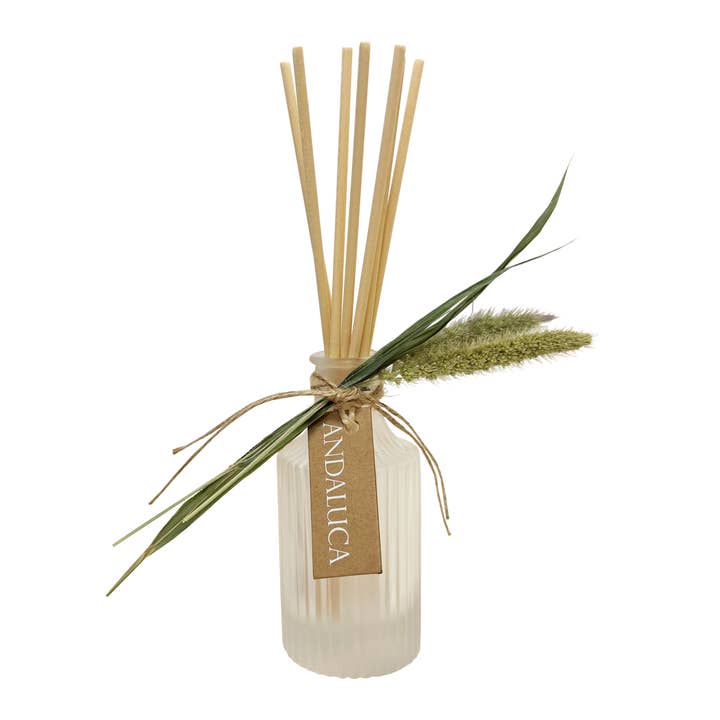 Andaluca - Wholesale Reed Diffuser - Cashmere Oak Frosted Ridge Glass Diffuser