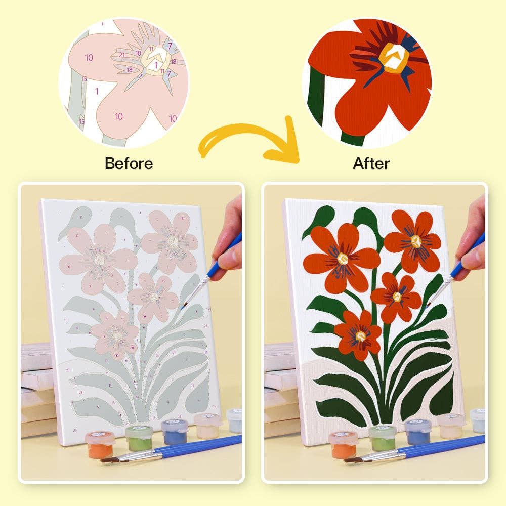 Paint Your Numbers – Großhandel Bastelset – Botanical Brights 6er-Pack Mini-Mal-nach-Zahlen-Set10