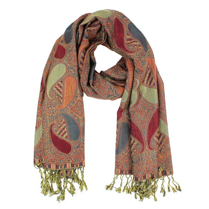 Sensibling Corp. - Wholesale Scarf - Women's - Large Paisley Pashmina Scarf Shawl17