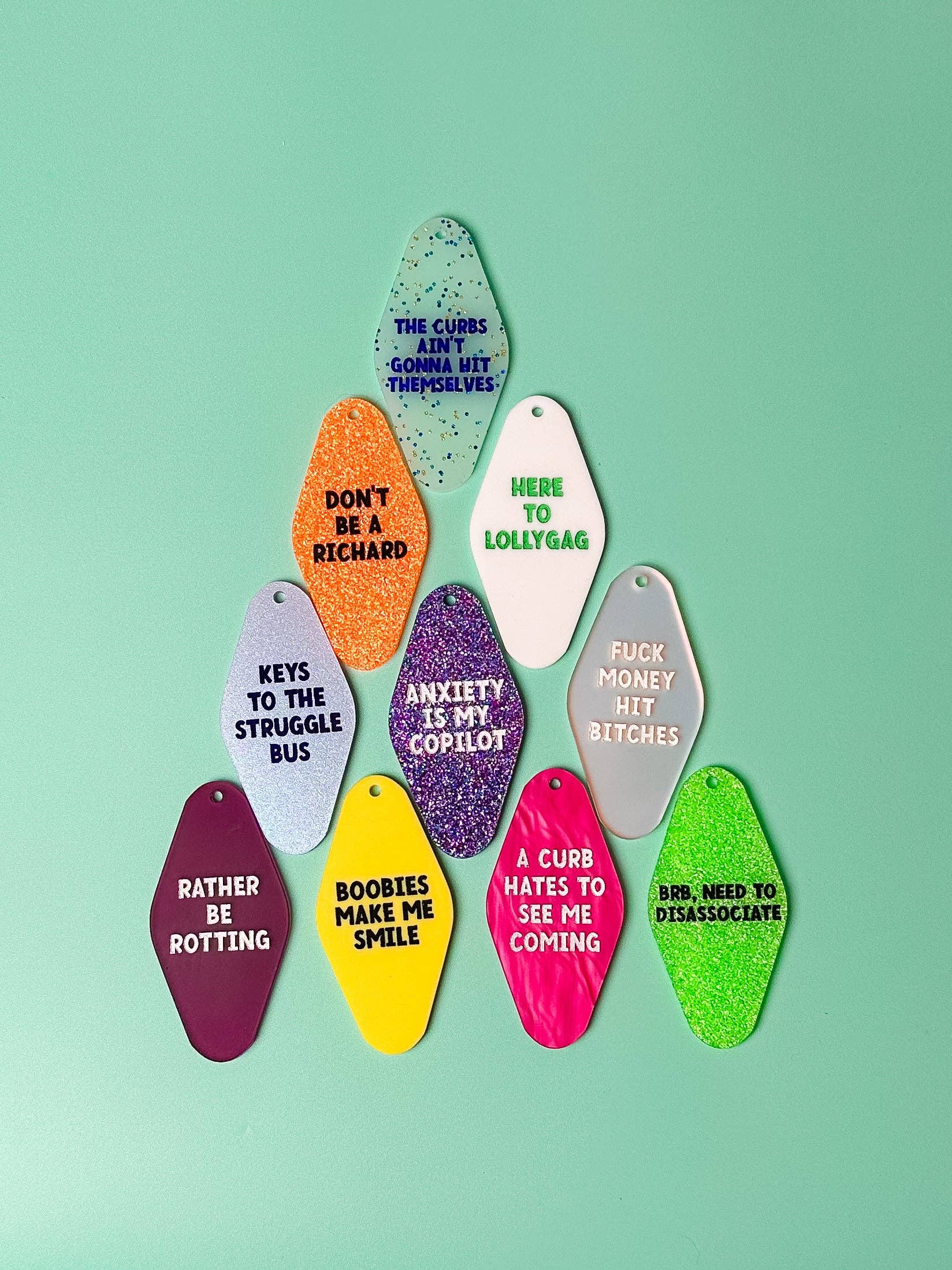 Erin Dayhaw - Wholesale Keychain - Women's - Boobies Make Me Smile Keychain - Funny - Cheeky - Adult - Sassy - Unfiltered - Sarcastic - Relatable - Snarky2