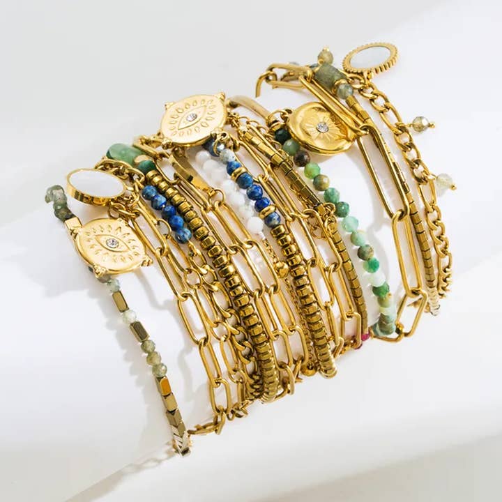 Sweet Cherry Sky - Vente Parures de bijoux - Bracelets plaqués or 18K avec pierre et chaîne bijou4