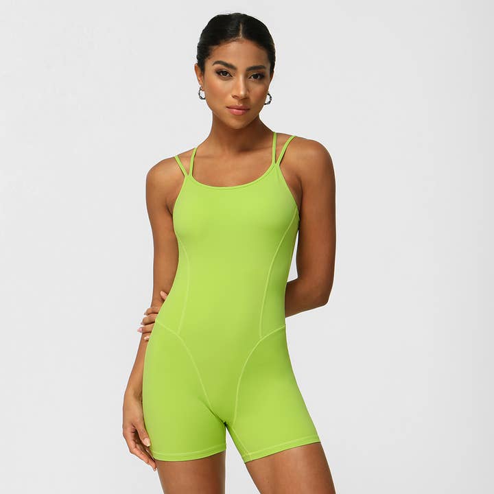 Sodalemon - Wholesale Jumpsuit - Women's - Women Yoga Sleeveless Criss Cross Back Sport Jumpsuit