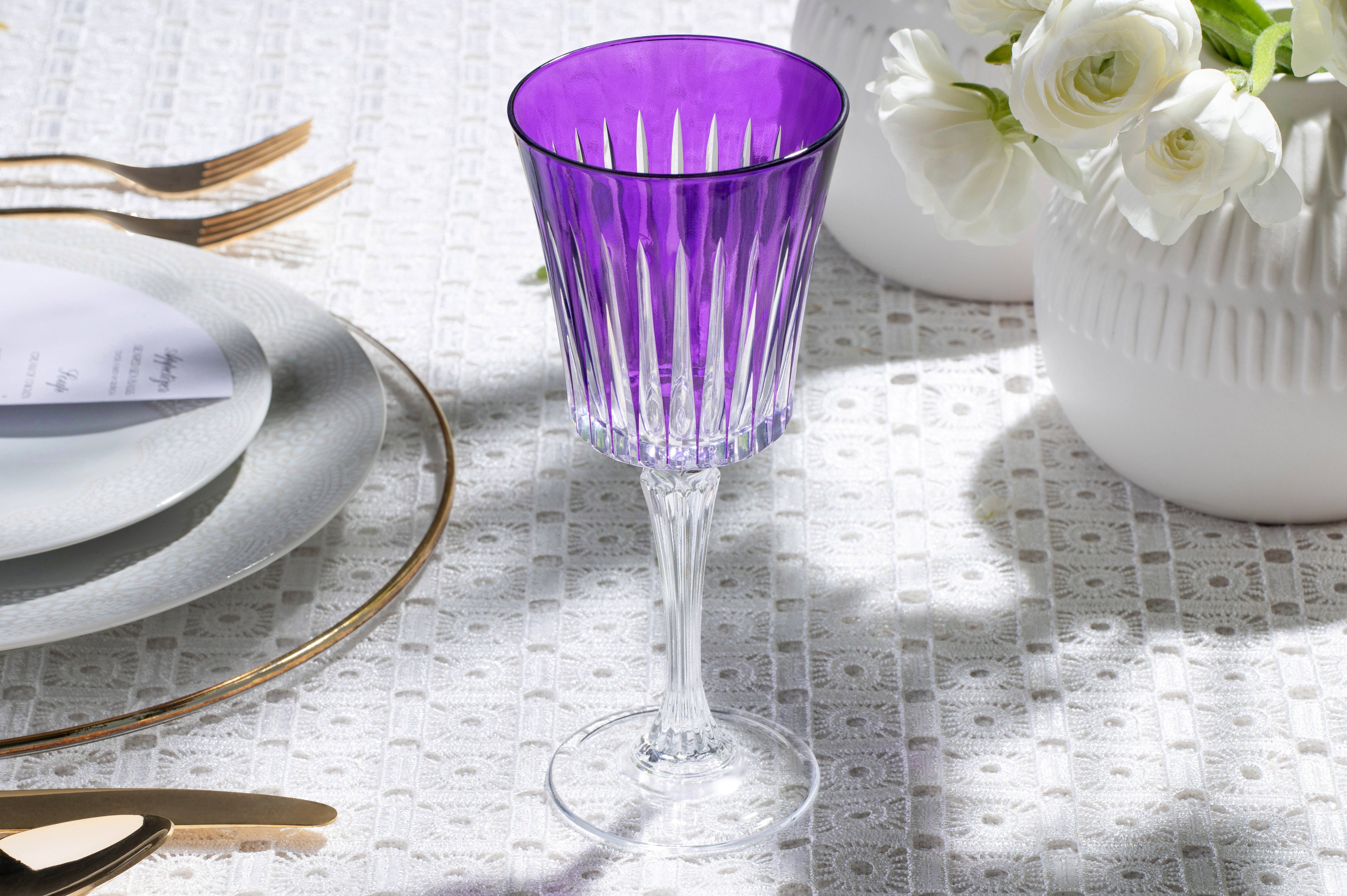 Barski - Wholesale Wijnglas - Onyx wit wijnglas paars, 7,5 oz. Set van 63