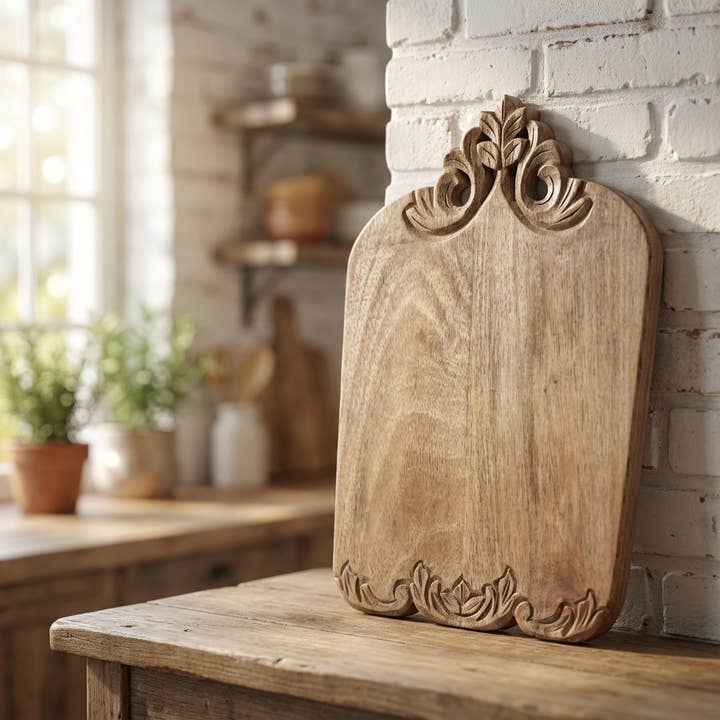 Hoogwaardig snijplank massief hout gesneden, bruin, L.35 cm voor wholesale door Antikas