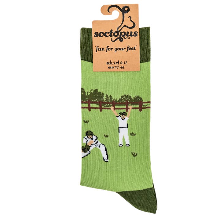 GREEN Cricket Socks - HOWZAT? for wholesale on Faire