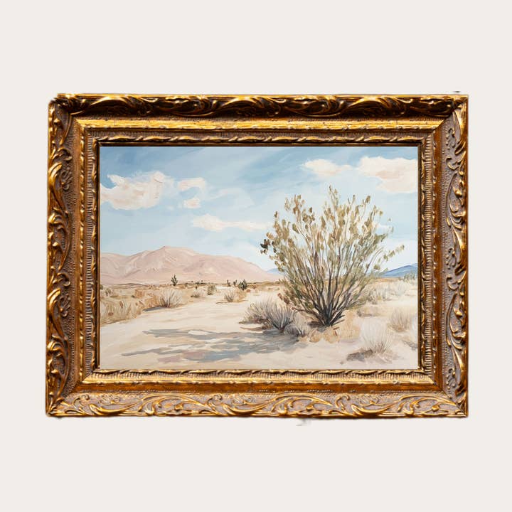 Muted Desert Landscape | French Brass Inspired Gold Mould Framed Art for wholesale by Luxe B Co