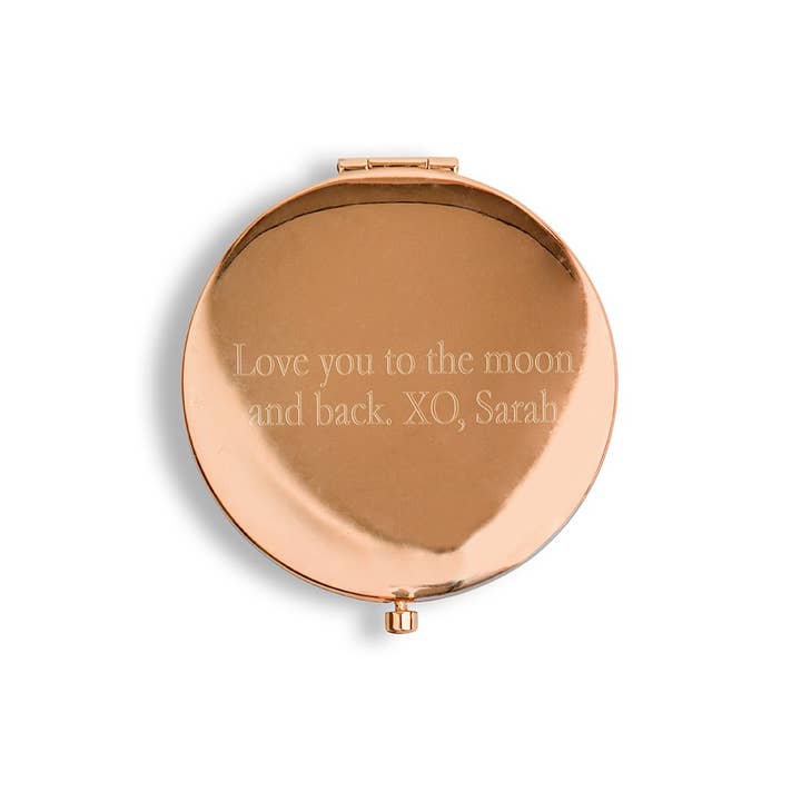 Weddingstar Inc. - Wholesale Compact Mirror - Rose Gold Glitter Compact Mirror