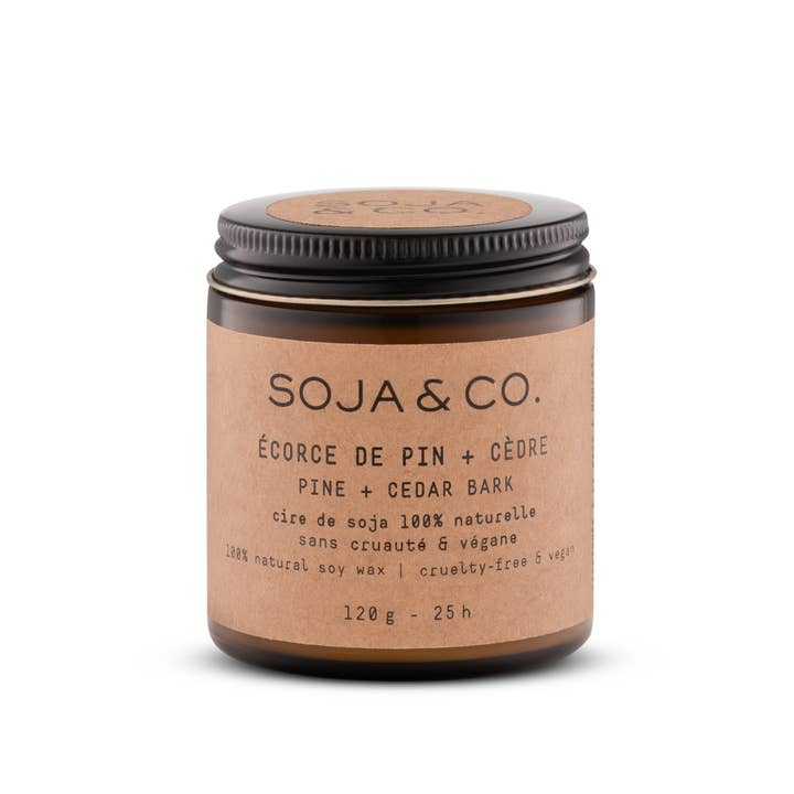 SOJA&CO.® - Wholesale Jar/Filled Candle - Soy Wax Candle | Pine + Cedar Bark1