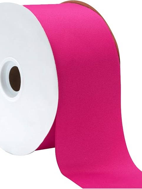 Grosgrain Shocking Pink 3" x 50 Yards for wholesale by Berwick Offray Ribbon