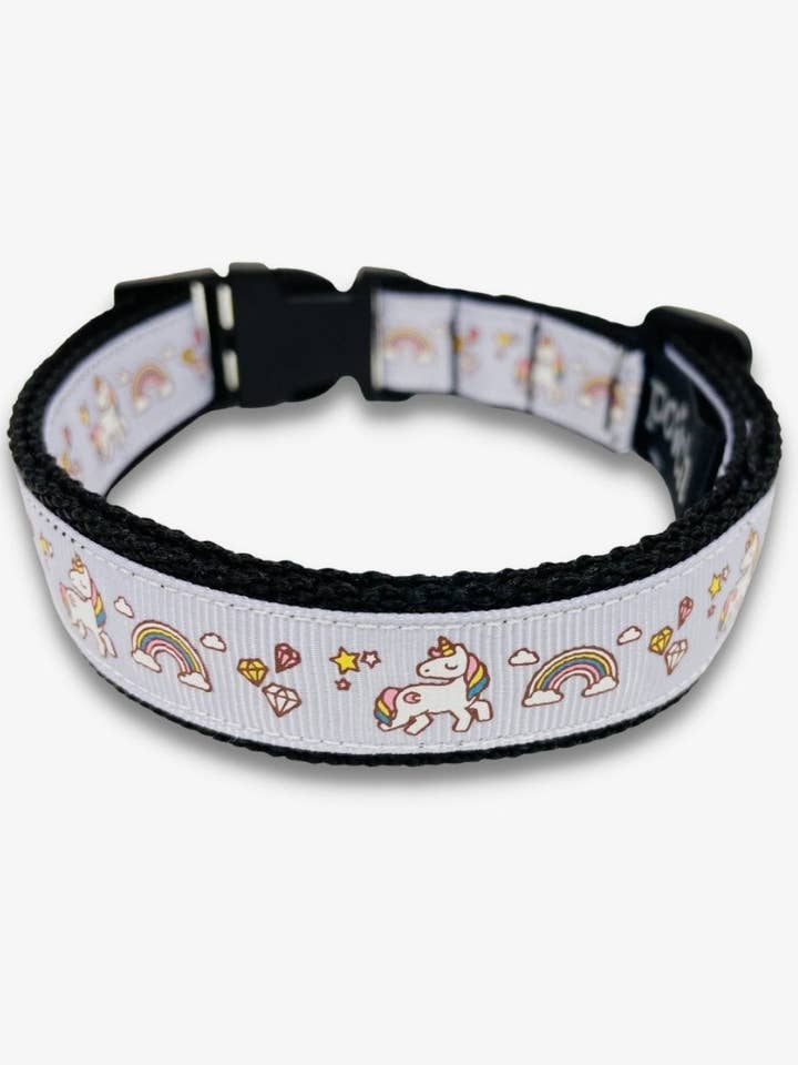 Collar para perro unicornio y arcoíris lila pastel para venta al por mayor de Pooch