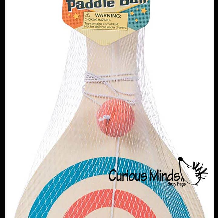 Curious Minds Toys – wholesale Wood toy – Child – 1 Paddle Ball Game Wooden Catch Ball Mexican Yo Yo Classic T3
