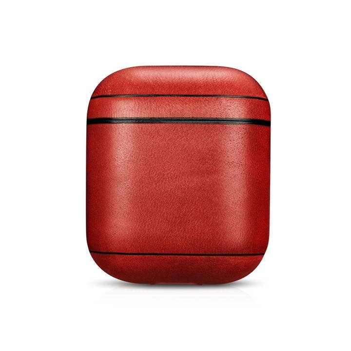 CairPods - Wholesale Airpod/Earbud Case - Men's - Vintage Premium Leather AirPods Case - Red1