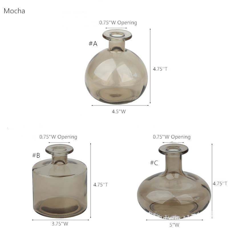 Sweet Home Deco - Vente Vases - Vases à boutons en verre, vases de forme ronde, vase à fleurs, multicolore12