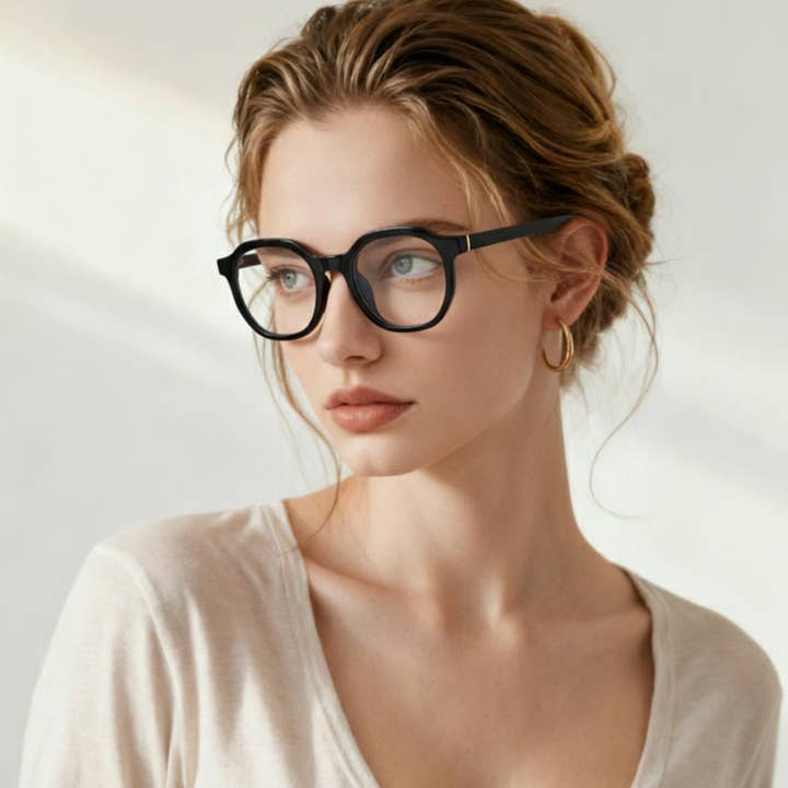 Round Geometric Anti Eyestrain Blue Light Glasses for wholesale by Cramilo Eyewear