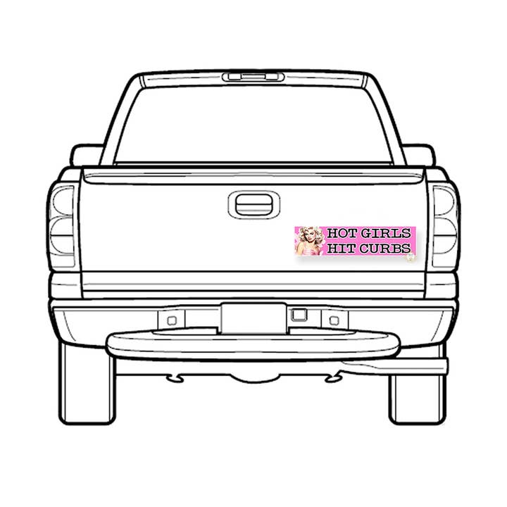 cottage + crown - Wholesale Phone & Laptop Stickers - Hot Girls Hit Curbs Vinyl Decal Car Bumper Sticker
