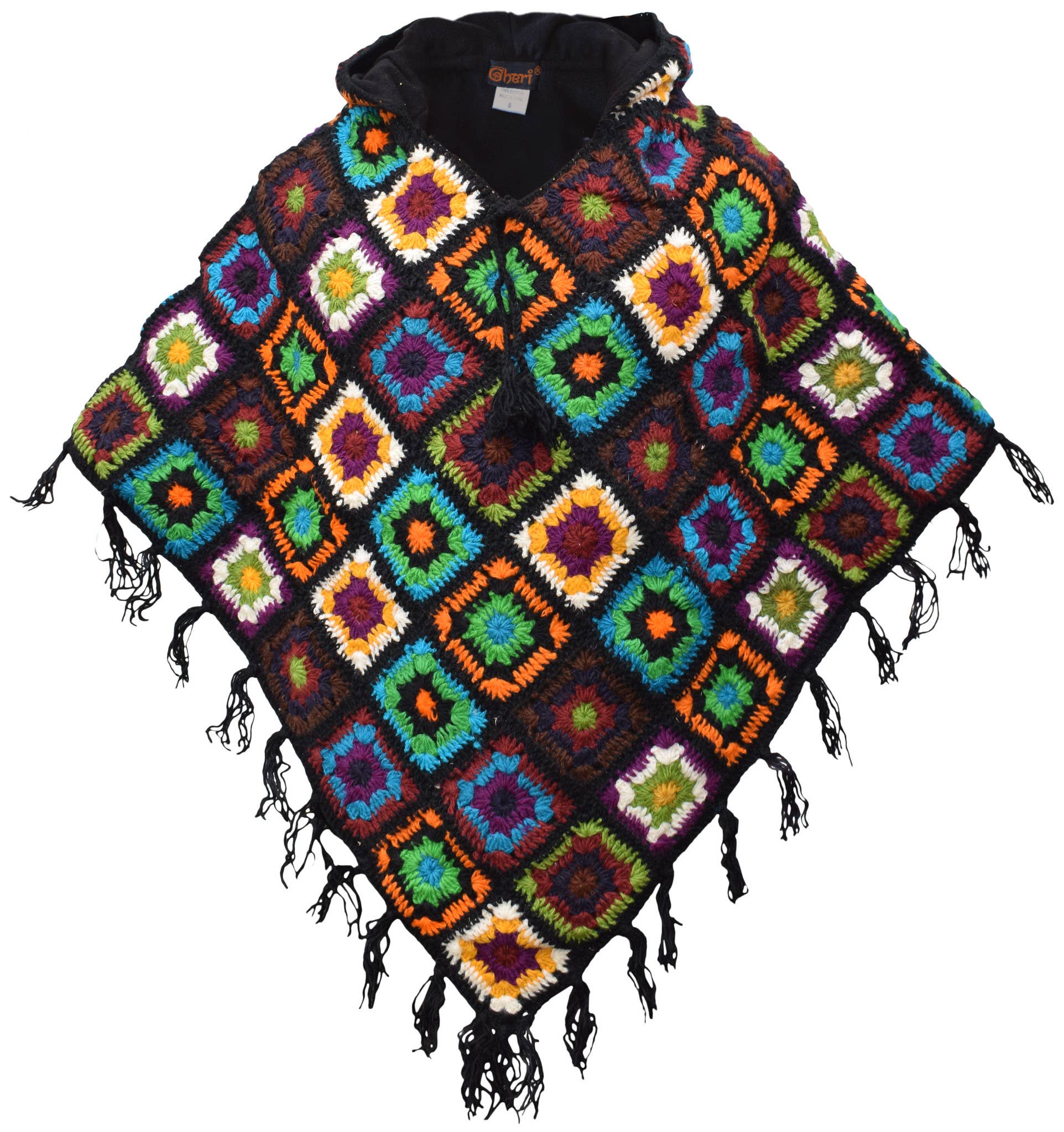 Gheri – wholesale Poncho – Women's – Crochet Fleece Lined Wool Poncho7