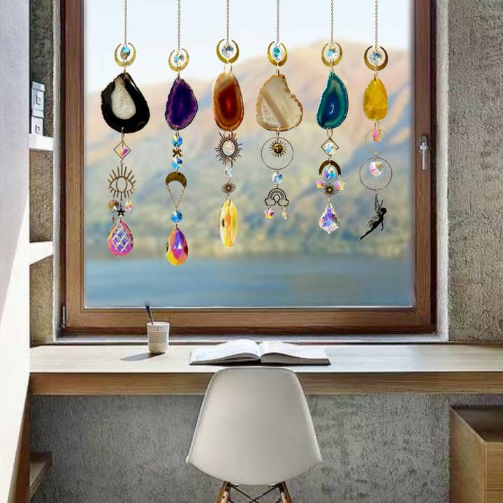 Dipped Shop - Wholesale Suncatcher - Colorful Stone Hanging Crystal Decoration DPCD10
