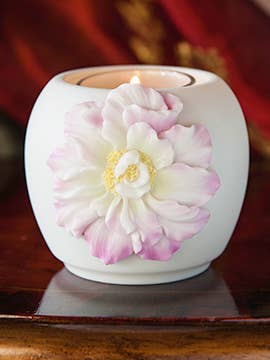 Pink and White Rose Votive for wholesale by Ibis and Orchid Design