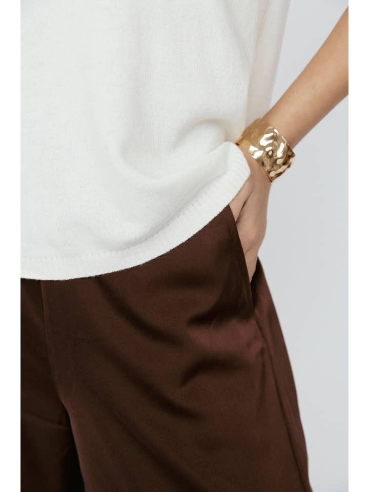 Cashmere Blend Tee Ivory for wholesale on Faire4